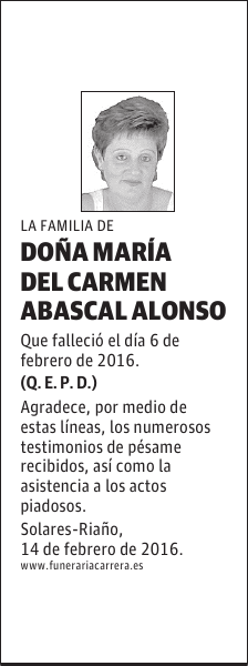 MARÍA DEL CARMEN ABASCAL ALONSO