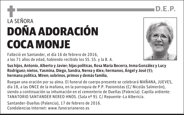 ADORACION COCA MONJE