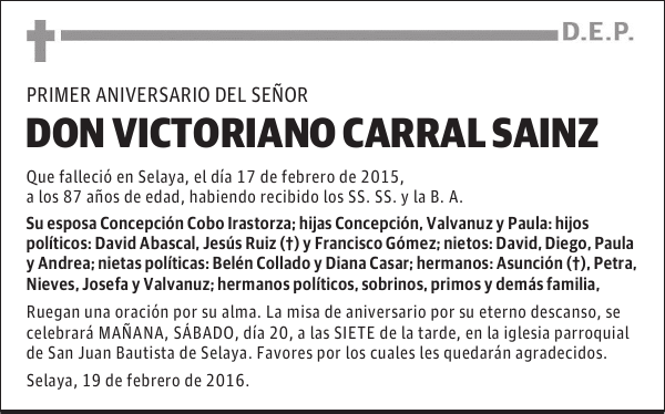 DON VICTORIANO CARRAL SAINZ