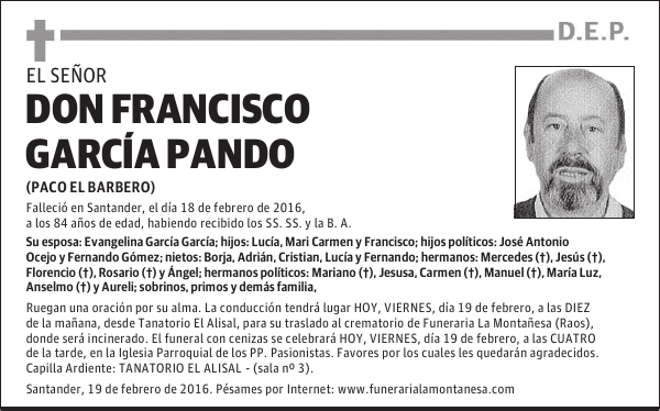 DON FRANCISCO GARCÍA PANDO