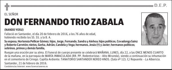 DON FERNANDO TRIO ZABALA