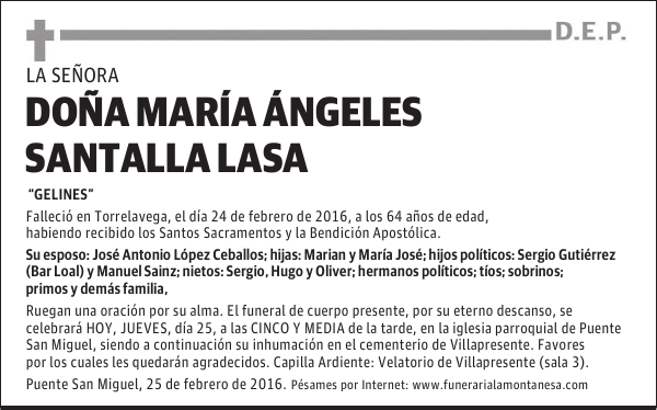 Doña María Ángeles Santalla Lasa