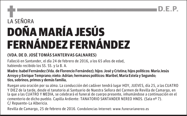 DOÑA MARIA JESUS FERNANDEZ FERNANDEZ