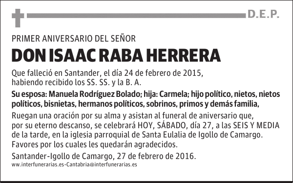D. ISAAC RABA HERRERA