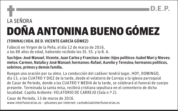 Da. ANTONINA BUENO GÓMEZ