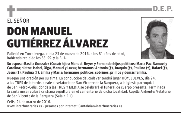 D. MANUEL GUTIÉRREZ ALVAREZ