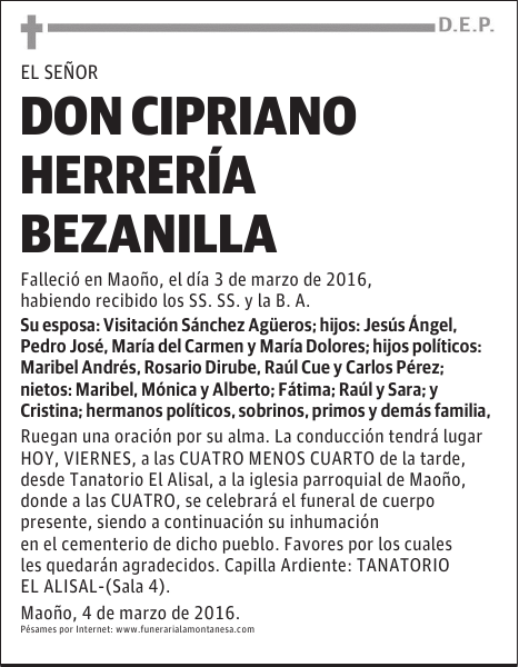 Don Cipriano Herrería Bezanilla