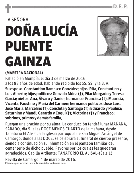 Doña Lucia Puente Gainza