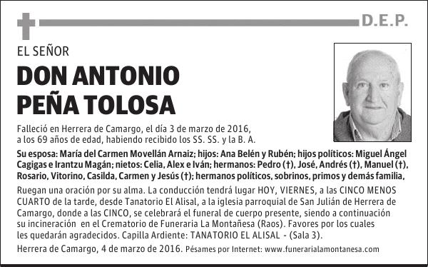 Don Antonio Peña Tolosa