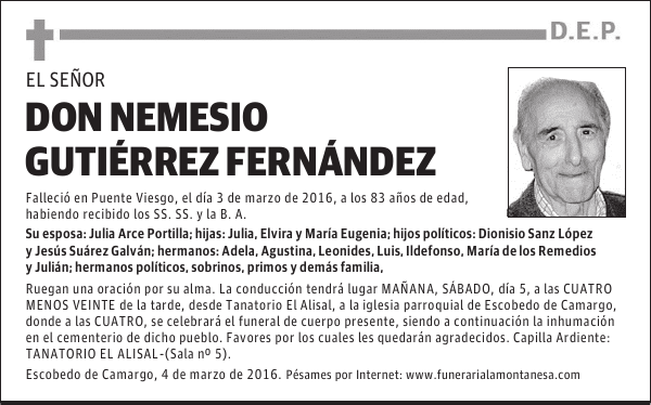 Don Nemesio Gutiérrez Fernández