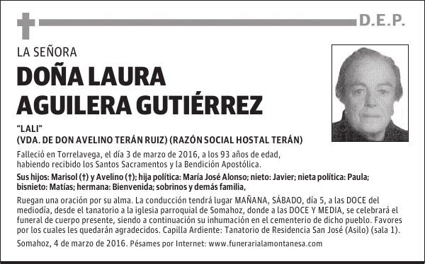 Doña Laura Aguilera Gutiérrez