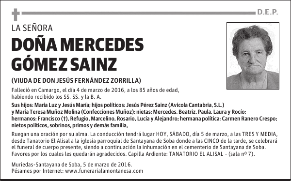 Doña Mercedes Gómez Sainz