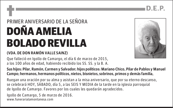 Doña Amelia Bolado Revilla