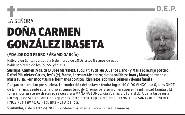 DOÑA CARMEN GONZÁLEZ IBASETA