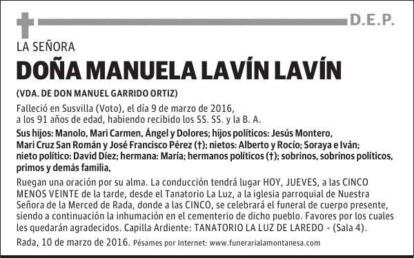 Doña Manuela Lavín Lavín