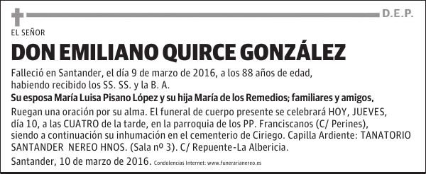 DON EMILIANO QUIRCE GONZALEZ