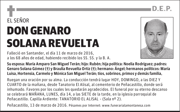 Don Genaro Solana Revuelta