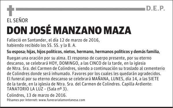 Don José Manzano Maza
