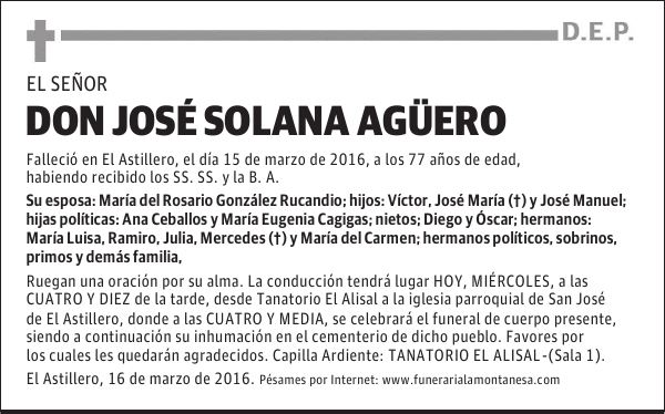 Don José Solana Agüero