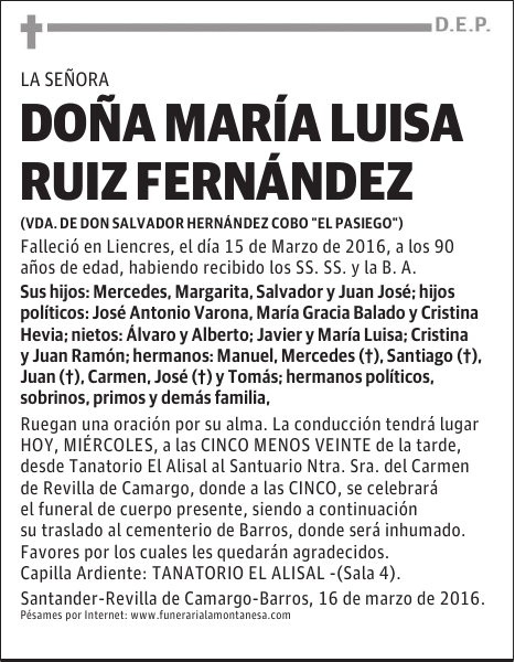 Doña María Luisa Ruiz Fernández