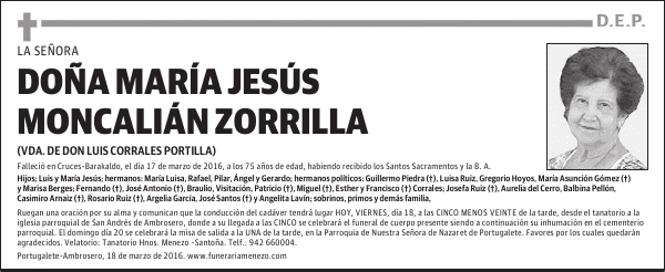 Doña María Jesús Moncalián Zorrilla