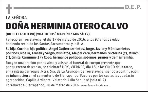 Doña Herminia Otero Calvo