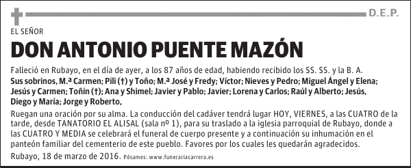 DON ANTONIO PUENTE MAZON