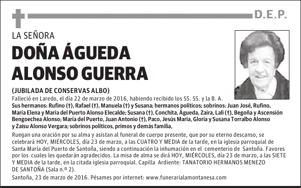 Doña Águeda Alonso Guerra