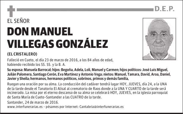 D. MANUEL VILLEGAS GONZÁLEZ