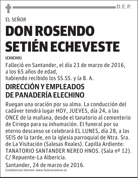 DON ROSENDO SETIEN ECHEVESTE