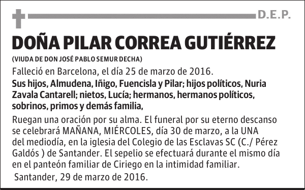 Doña Pilar Correa Gutierrez