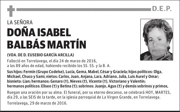 DOÑA ISABEL BALBÁS MARTÍN