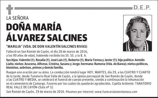 Doña María Alvarez Salcines
