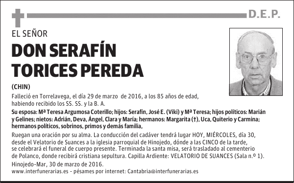 D. SERAFÍN TORICES PEREDA