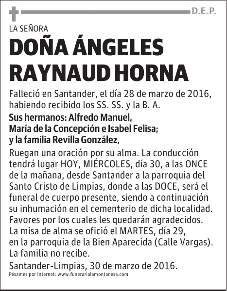 Doña Ángeles Raynaud Horna