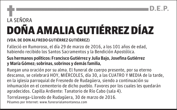 Doña Amalia Gutiérrez Díaz