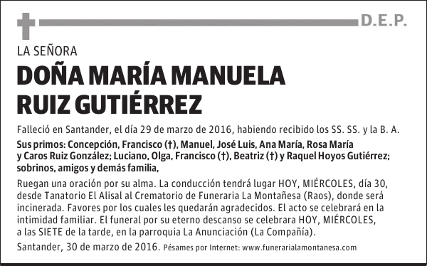 Doña María Manuela Ruiz Gutiérrez