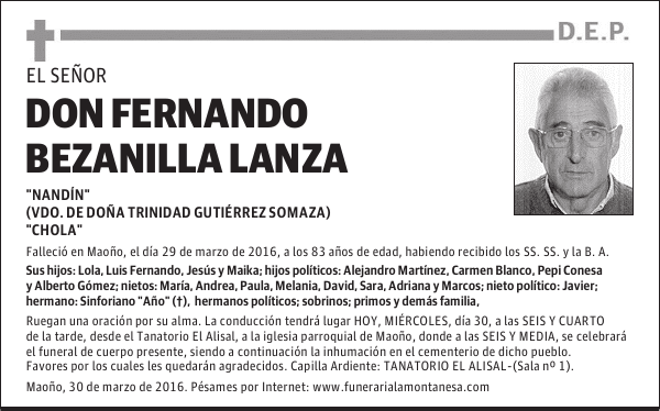 Don Fernando Bezanilla Lanza