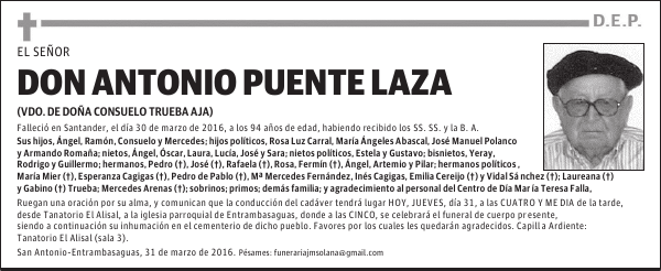 Dº ANTONIO PUENTE LAZA
