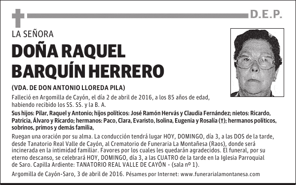 Doña Raquel Barquín Herrero