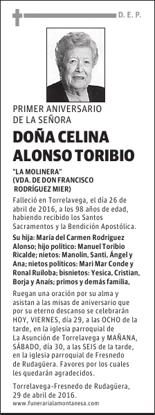 Doña Celina Alonso Toribio