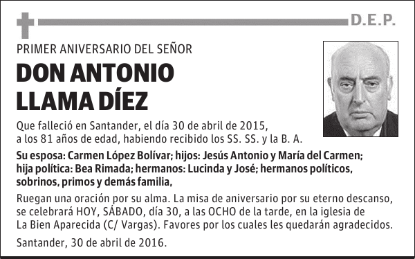 DON ANTONIO LLAMA DÍEZ