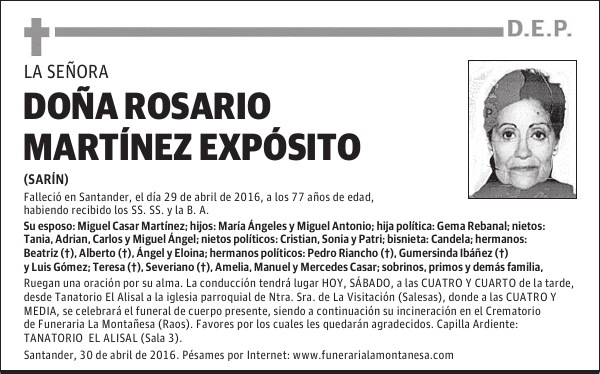 Doña Rosario Martínez Expósito