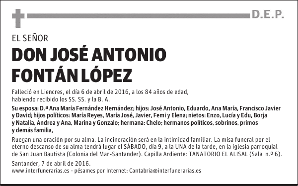 D. JOSÉ ANTONIO FONTÁN LÓPEZ