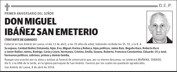 DON FÉLIX MIGUEL IBÁÑEZ SAN EMETERIO