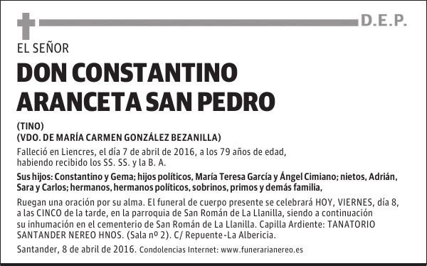 DON CONSTANTINO ARANCETA SAN PEDRO
