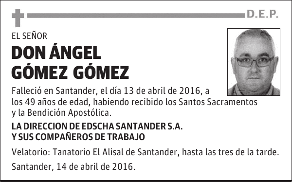 DON ÁNGEL GÓMEZ GÓMEZ