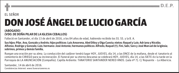DON JOSÉ ÁNGEL DE LUCIO GARCÍA