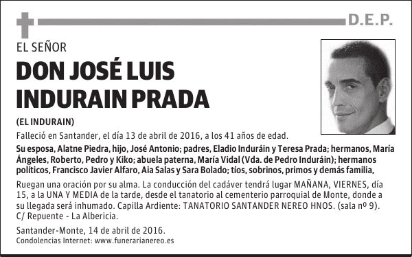 DON JOSÉ LUIS INDURAIN PRADA