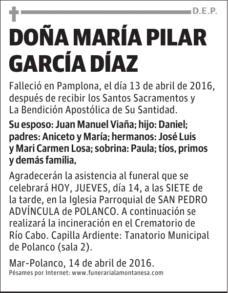 DOÑA MARÍA PILAR GARCÍA DÍAZ